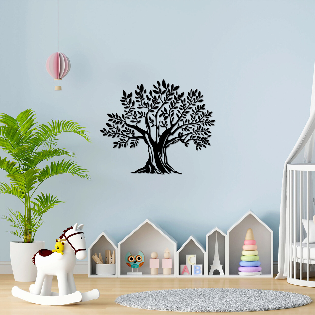 Decoratiune de perete, Monumental Tree 19, Dimensiune: 58 x 70 cm, Negru - imagine 6